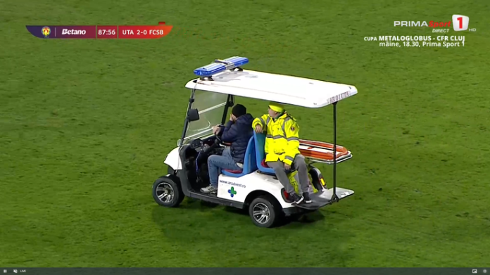 Incident teribil în partida UTA - FCSB! A ieșit de pe teren plângând