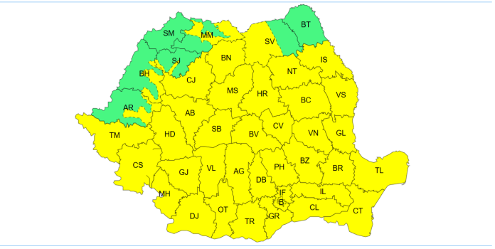 ALERTĂ METEO | Cod galben de furtuni și grindină pentru București. Prognoza specială preconizează zile umede și vântoase, cu rafale de 60-70 km/h.
