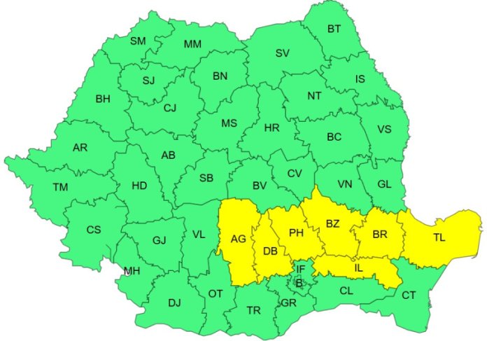 Avertizare de furtuni: ANM a publicat două alerte cod galben. HARTA regiunilor afectate și prognoza meteorologică pentru București.
